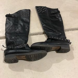Black studded boots